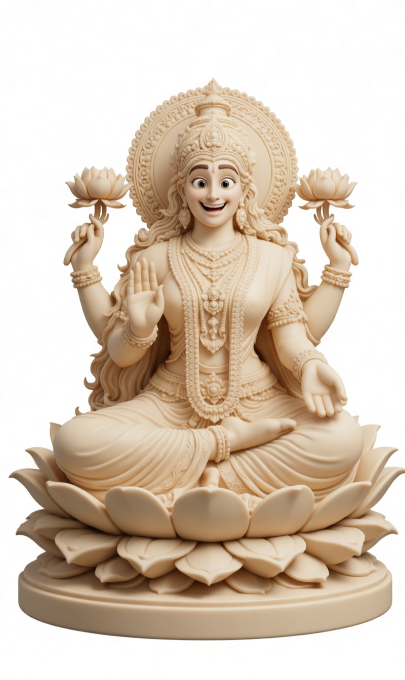 Lakshmi Statue Figurine free 3D printable STL