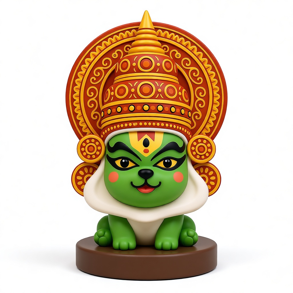 Kathakali Cat Figurine free 3D printable STL