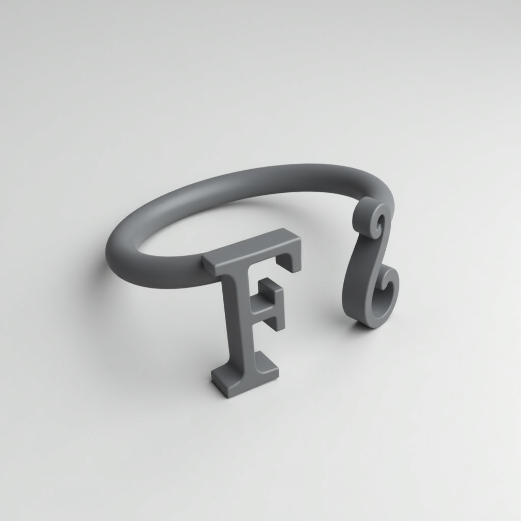Elegant Letter F Bracelet free 3D printable STL