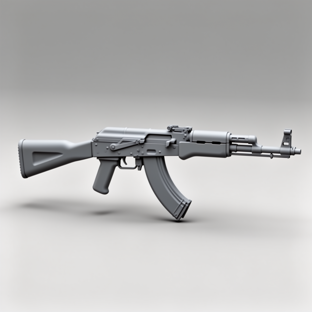 AK-47 Rifle Model free 3D printable STL