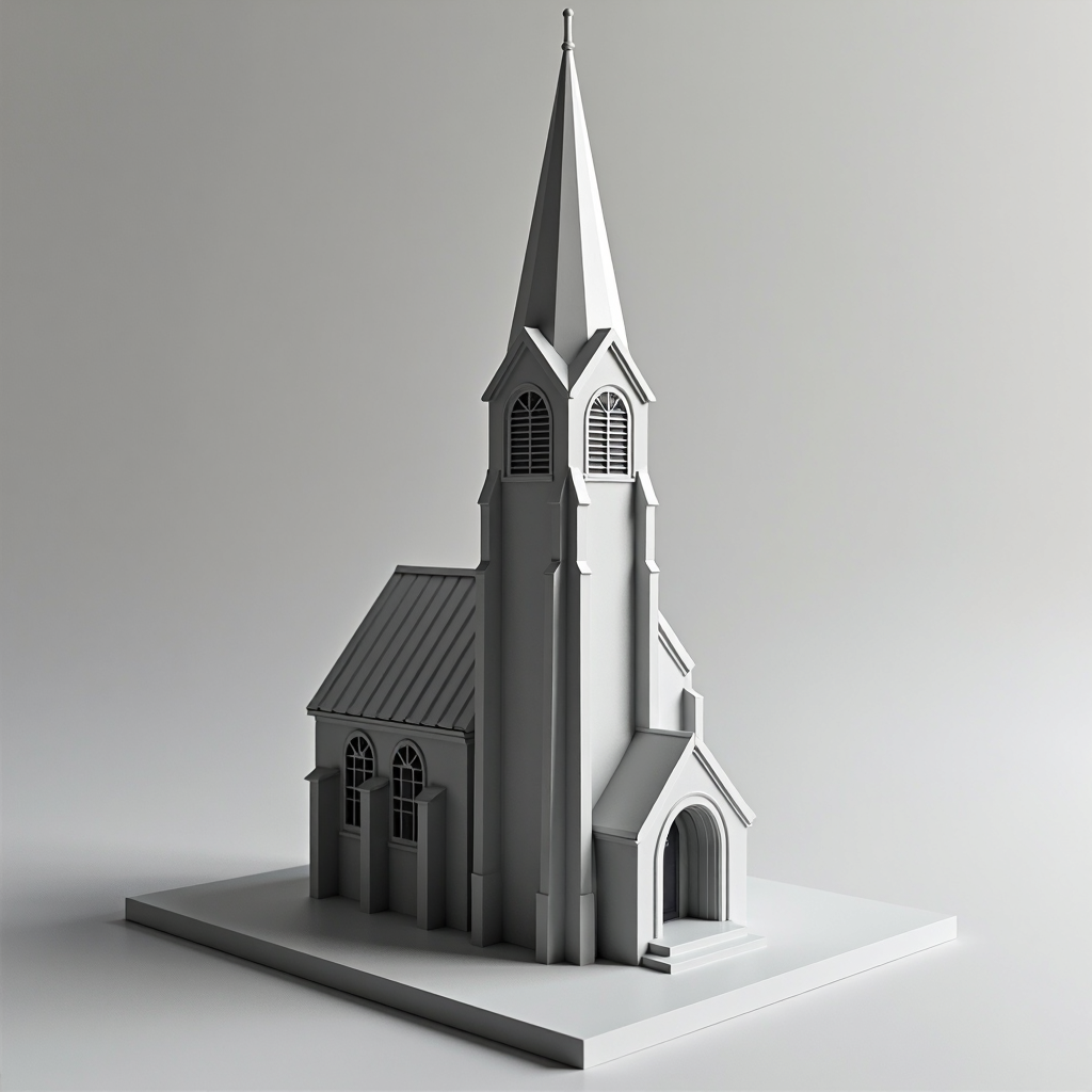 Church Building Model free 3D printable STL