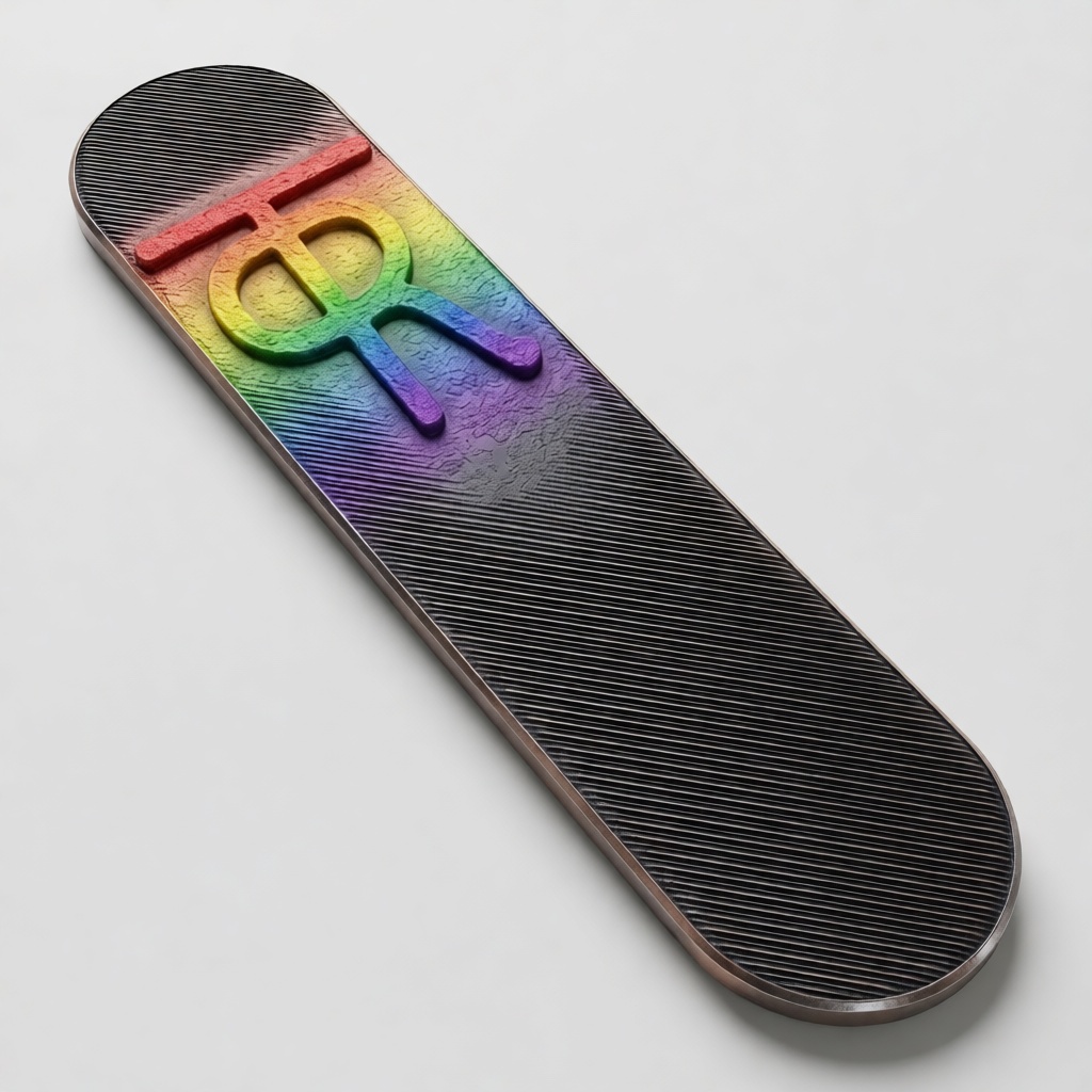 Rainbow Texture Skateboard Deck free 3D printable STL