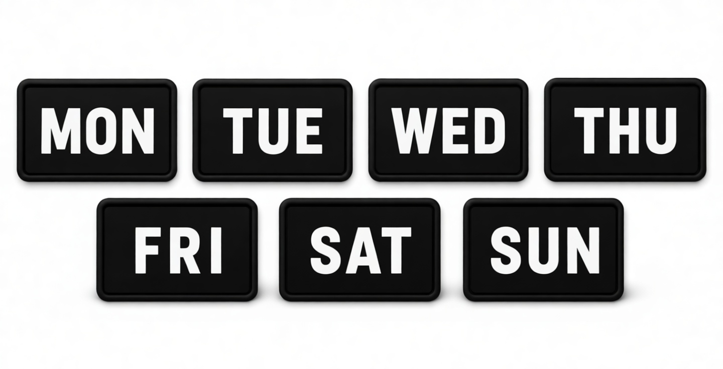 Weekday Sign Plates free 3D printable STL