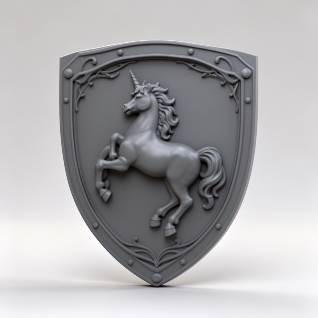 Unicorn Decorative Shield free 3D printable STL