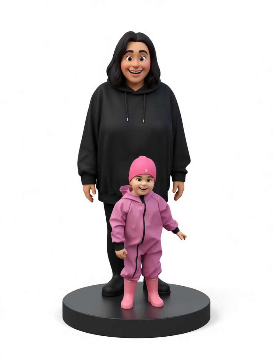 Mother and Toddler Figurine free 3D printable STL