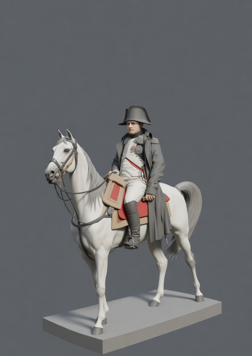 Napoleon Bonaparte Equestrian Figurine free 3D printable STL