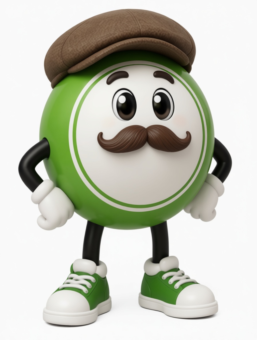 Mustached Green Ball Figurine free 3D printable STL