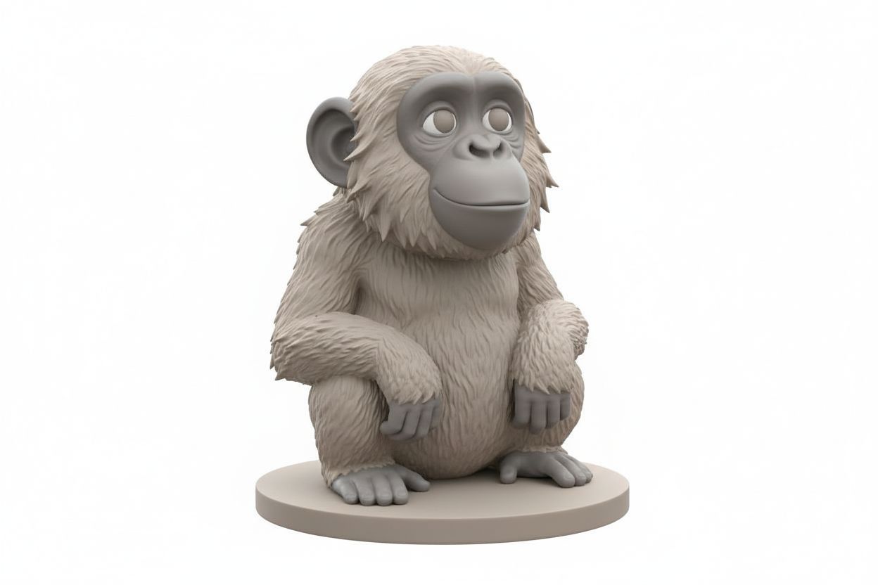 Cute Cartoon Monkey Model free 3D printable STL