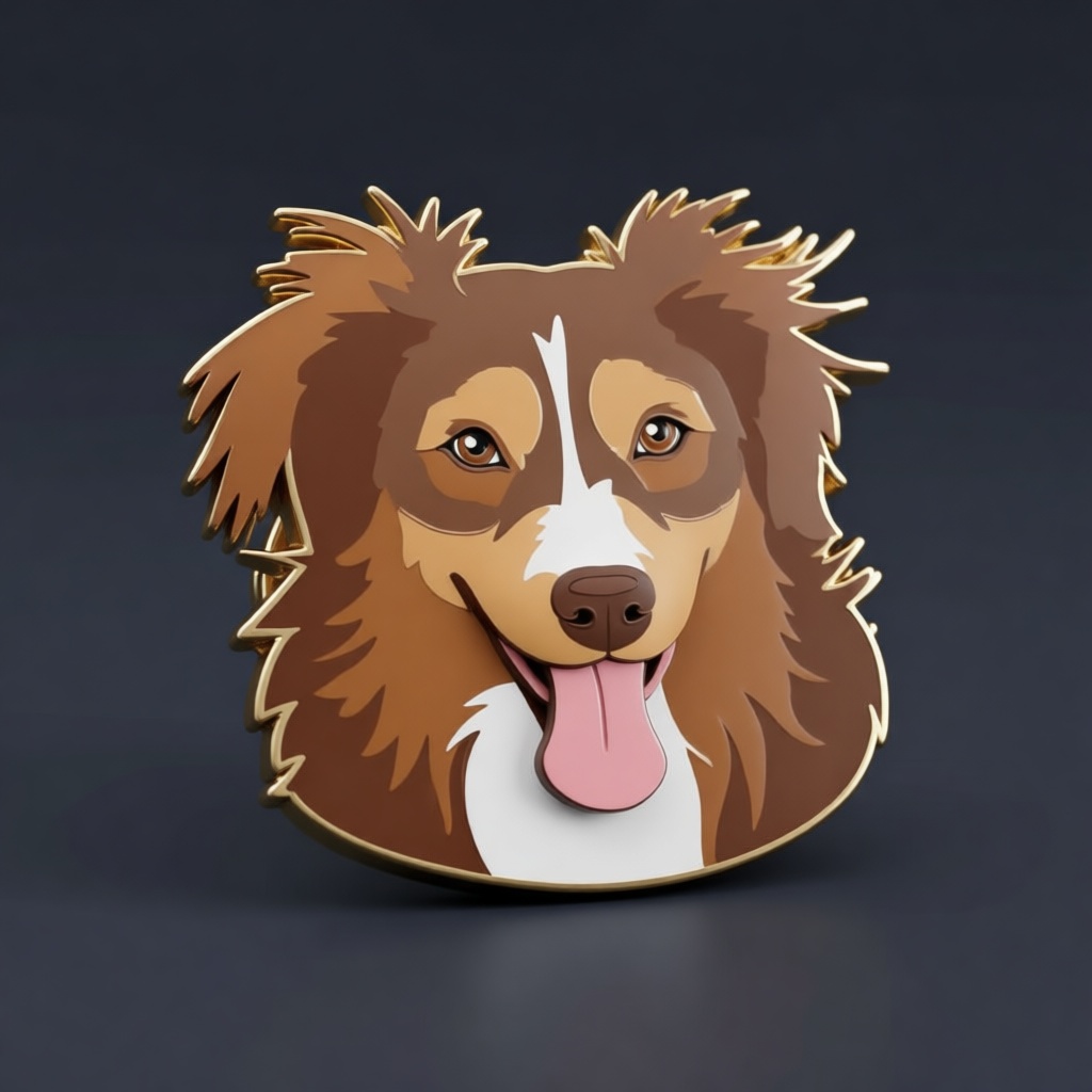 Australian Shepherd Pin free 3D printable STL