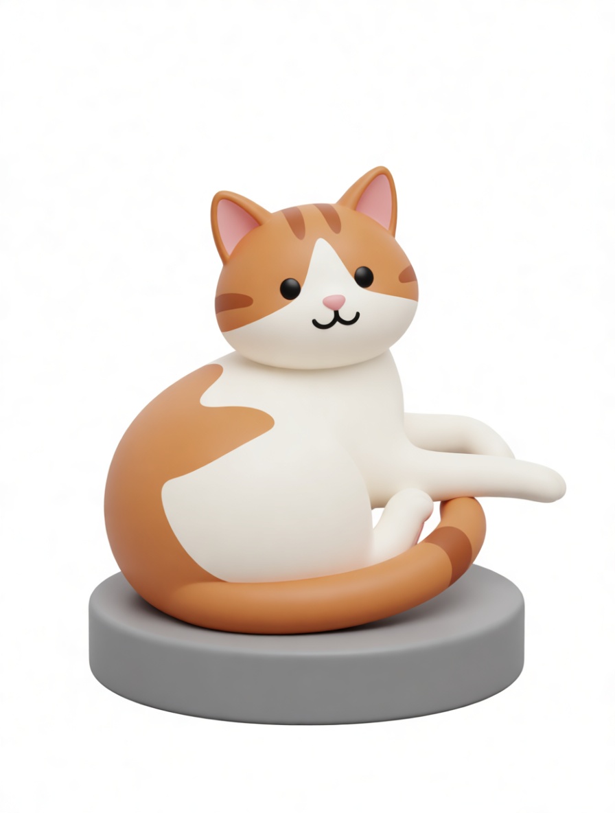 Orange Tabby Cat Figurine free 3D printable STL