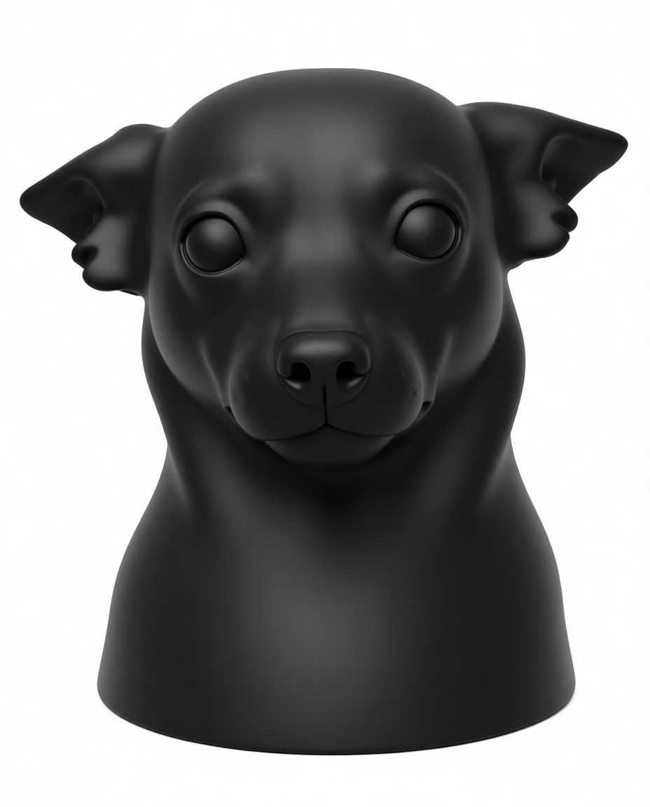 Miniature Black Pug Bust free 3D printable STL