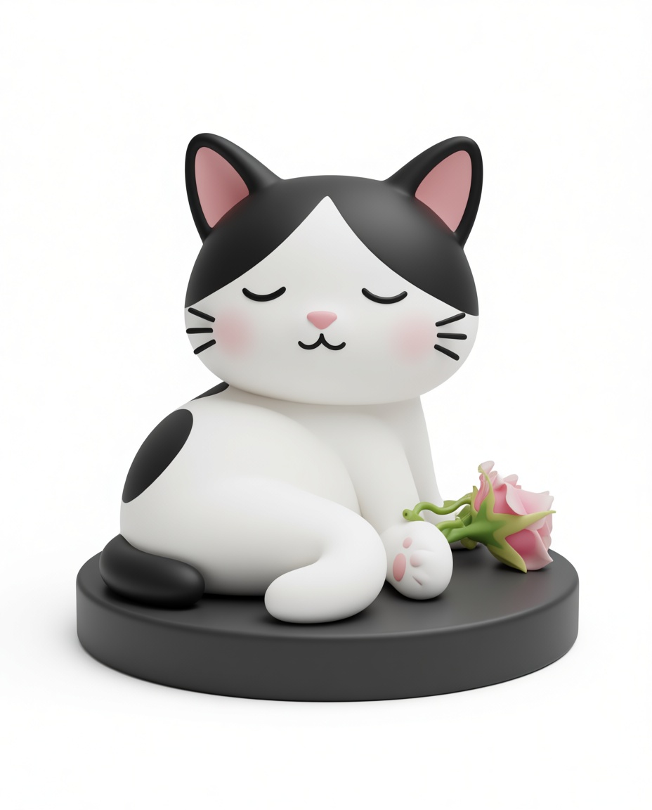 Black and White Cat Figurine free 3D printable STL