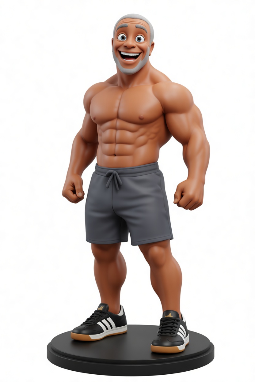 Muscular Cartoon Man Figurine free 3D printable STL