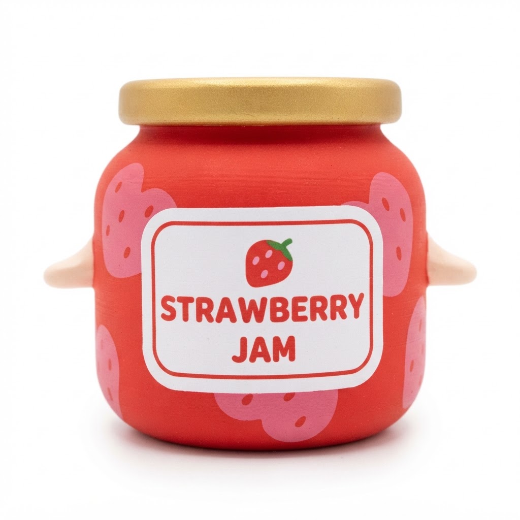 Strawberry Jam Jar Model free 3D printable STL