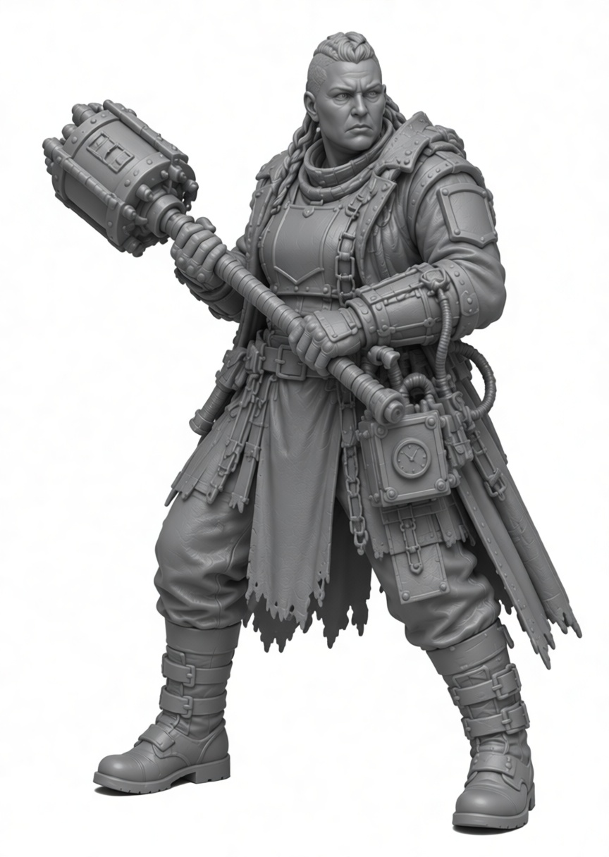Steampunk Warrior Figurine free 3D printable STL