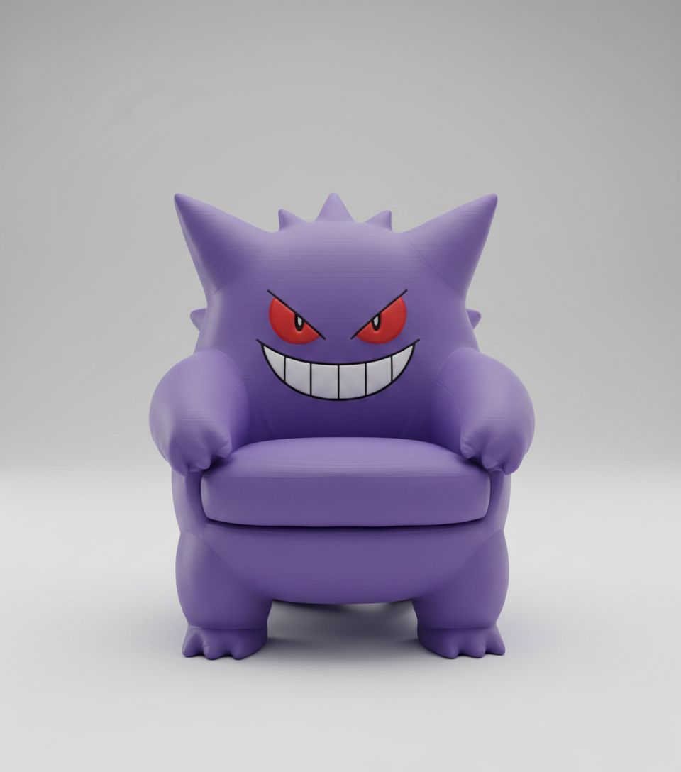 Gengar Chair Sculpture free 3D printable STL
