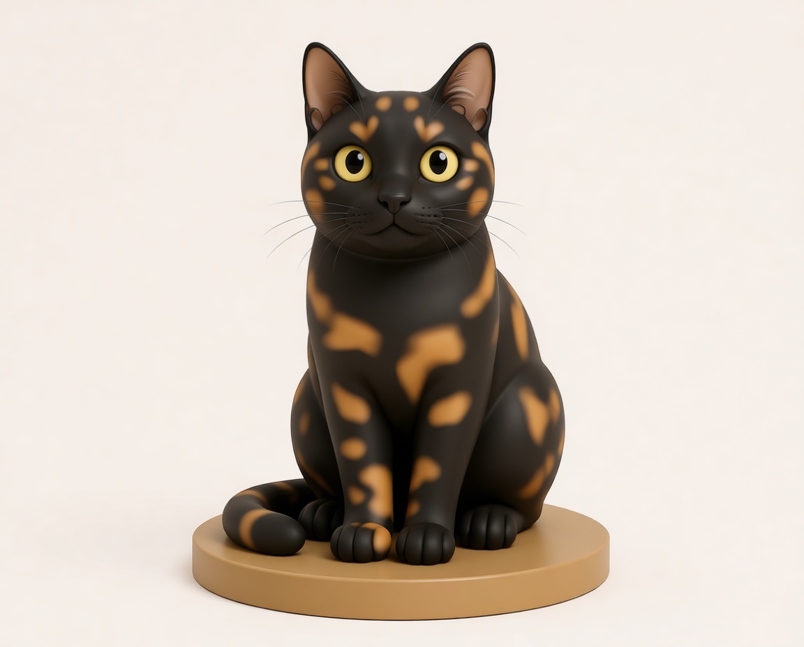 Tortoiseshell Cat Figurine free 3D printable STL