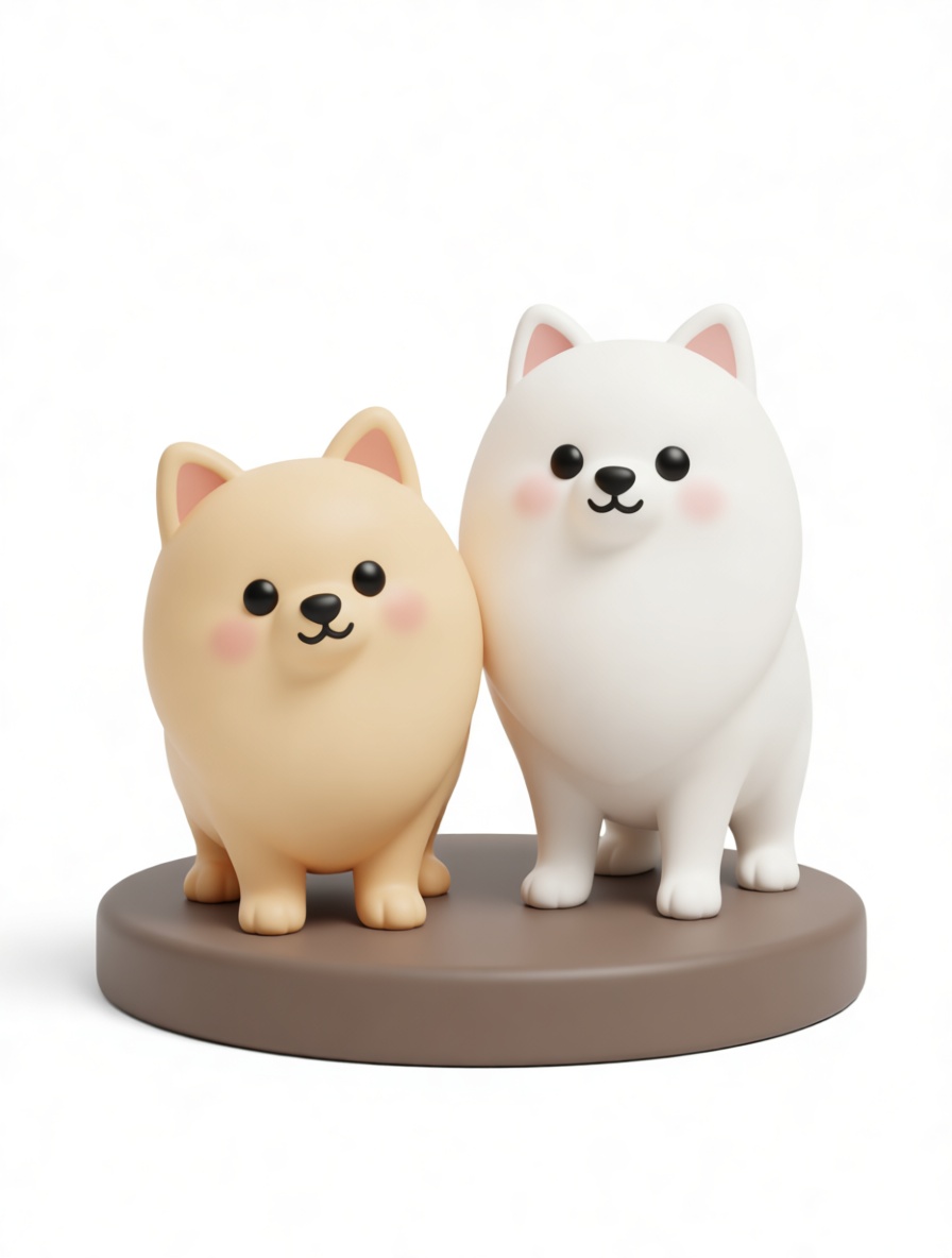Pomeranian Dog Figurines free 3D printable STL