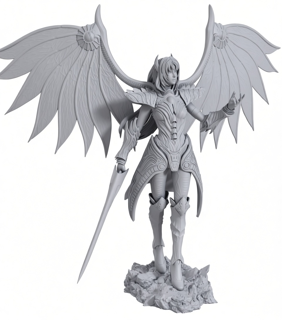 Angelic Warrior Figurine free 3D printable STL