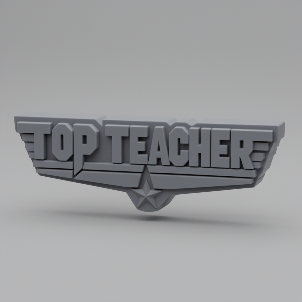 Top Teacher Logo free 3D printable STL
