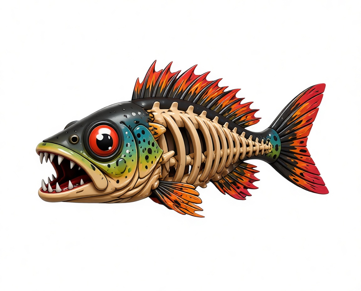 Piranha Skeleton Figurine free 3D printable STL