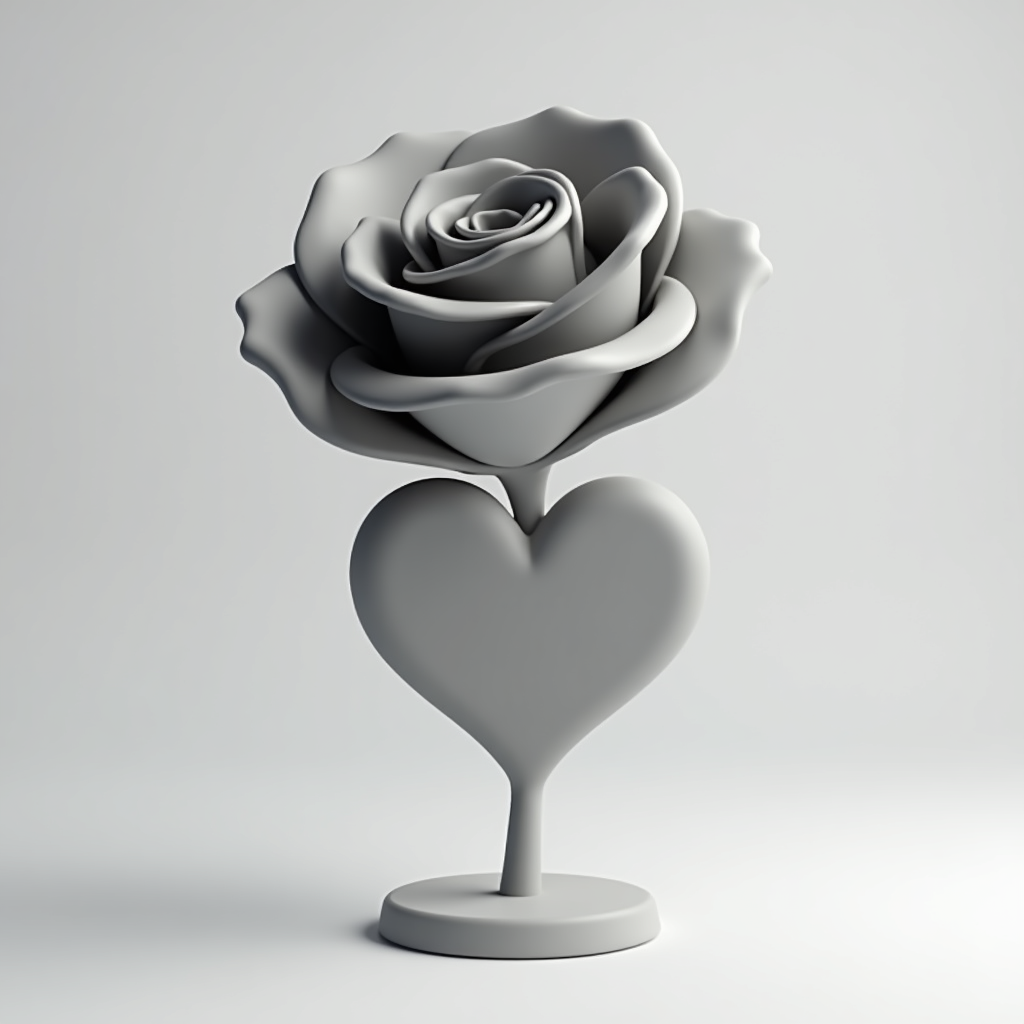 Artistic Rose-Heart Design free 3D printable STL