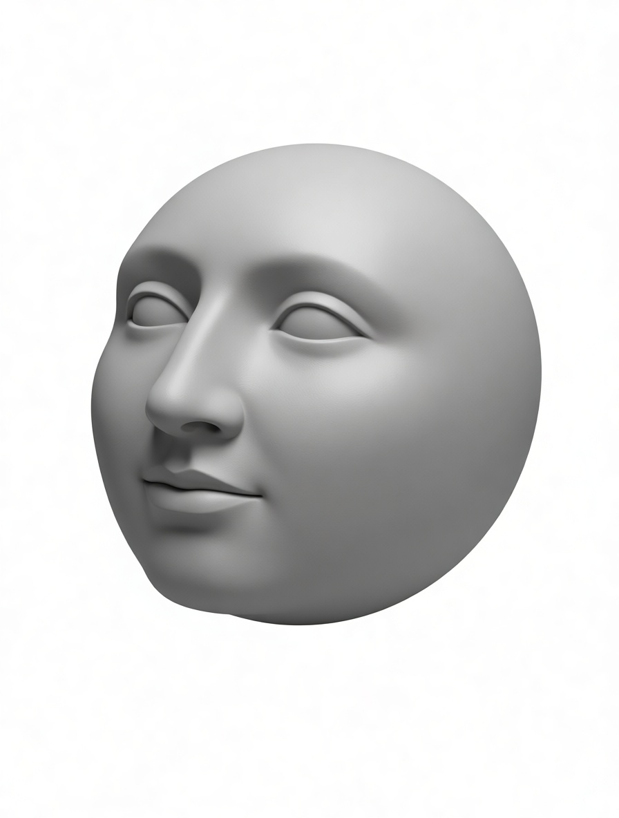 Smiling Human Face Sphere free 3D printable STL