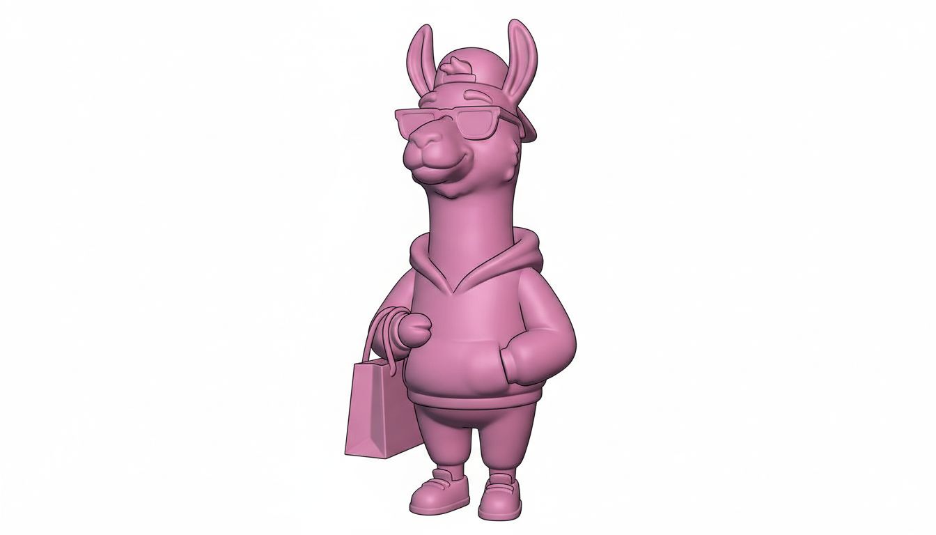 Stylish Pink Llama Figure free 3D printable STL