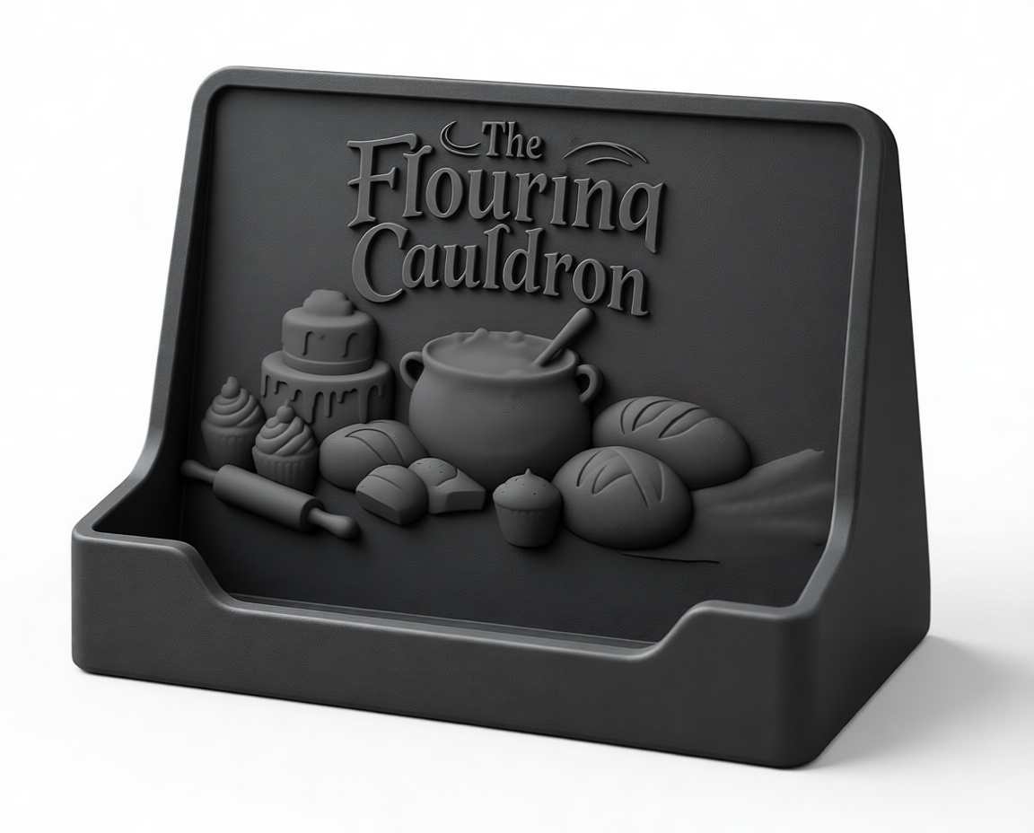 Flouring Cauldron Cookbook Stand free 3D printable STL