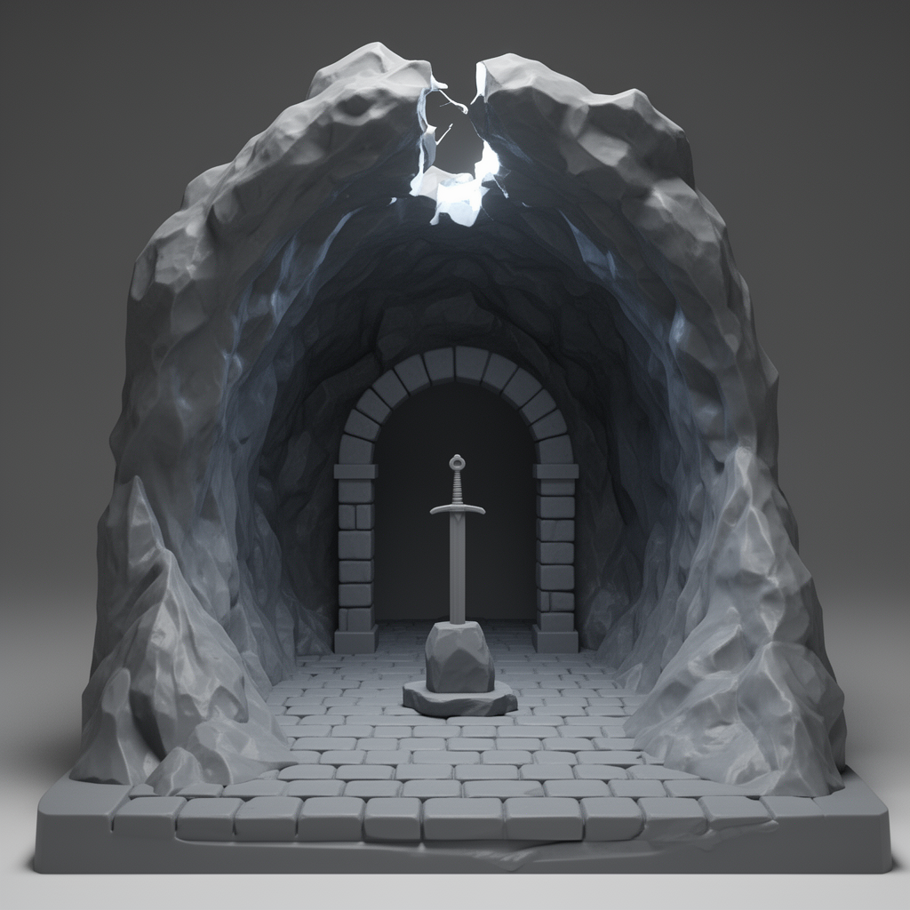 Sword in Stone Cave free 3D printable STL