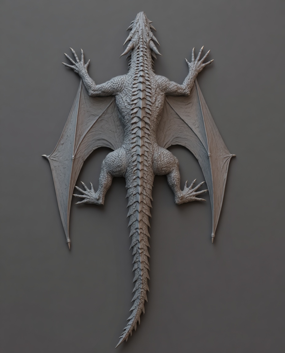 Fantasy Dragon Wall Sculpture free 3D printable STL