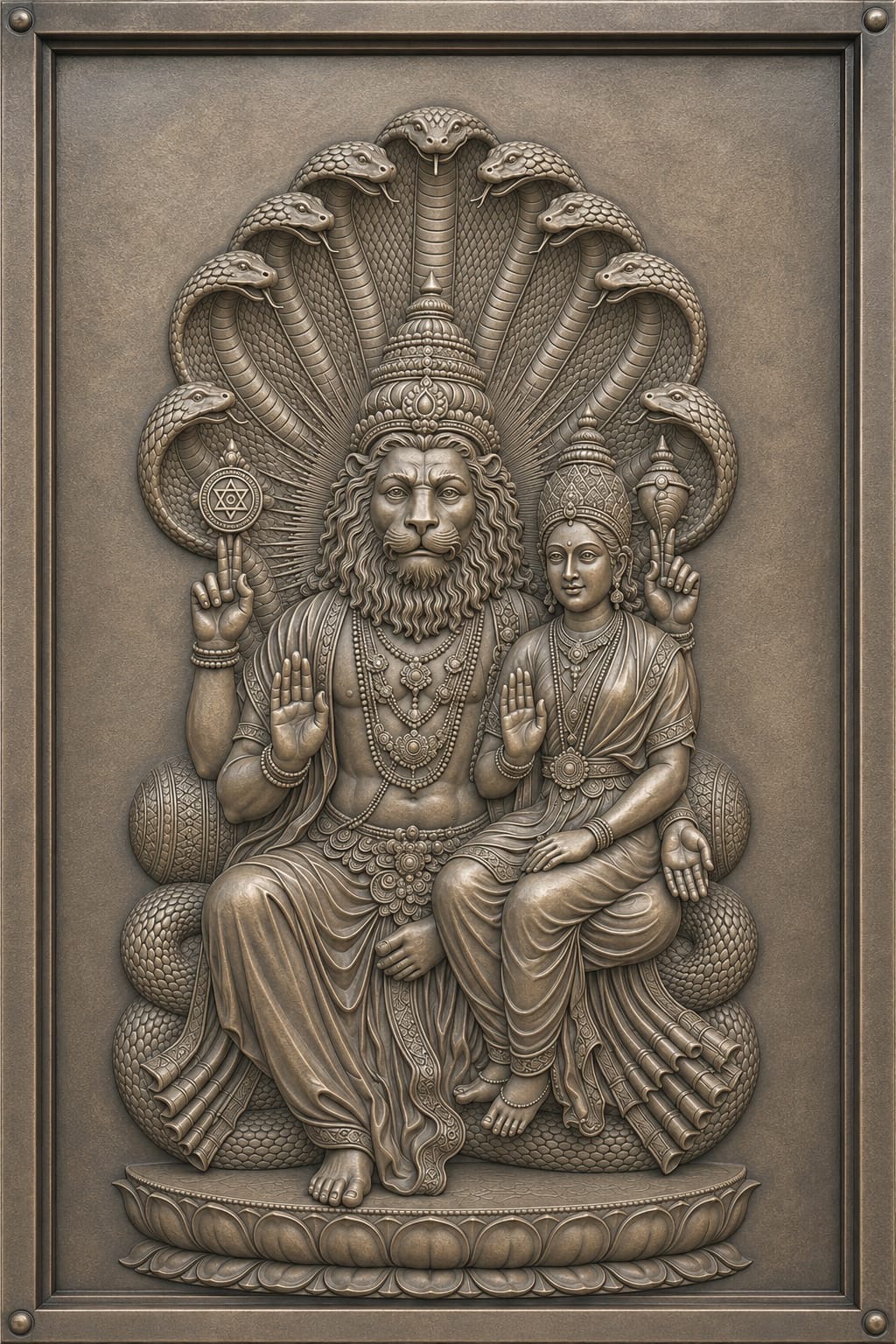 Narasimha and Lakshmi Relief free 3D printable STL