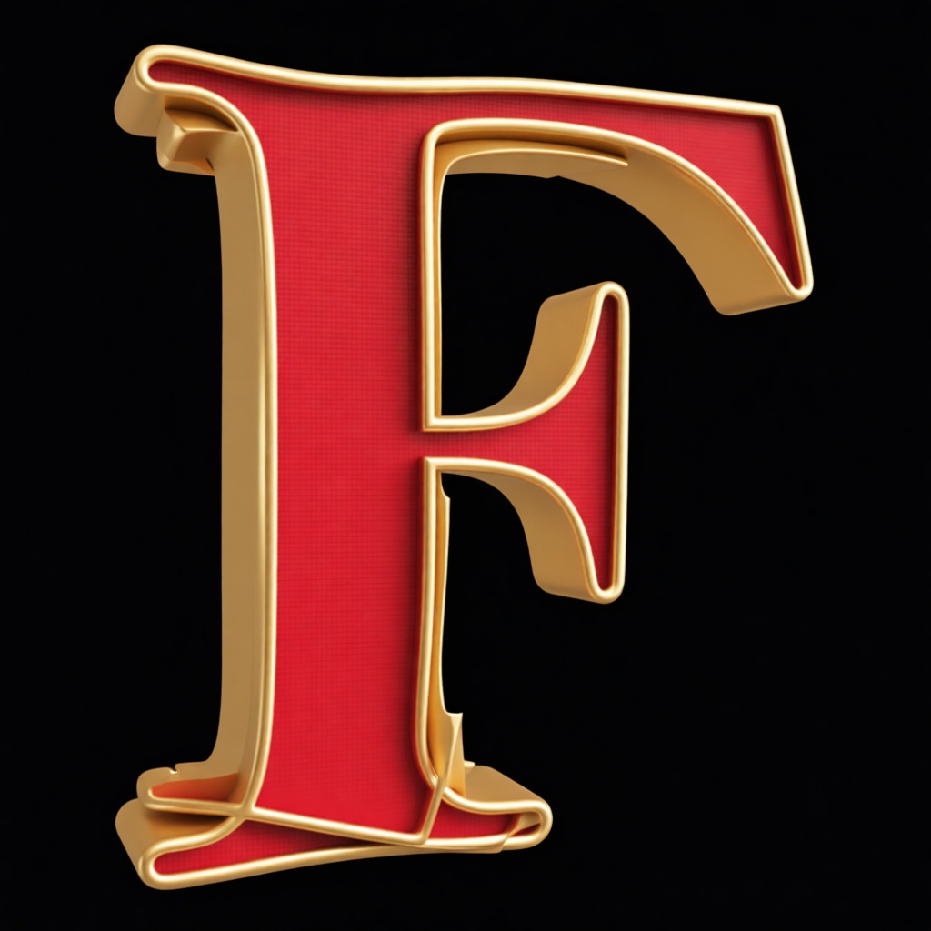 Decorative Letter F Model free 3D printable STL