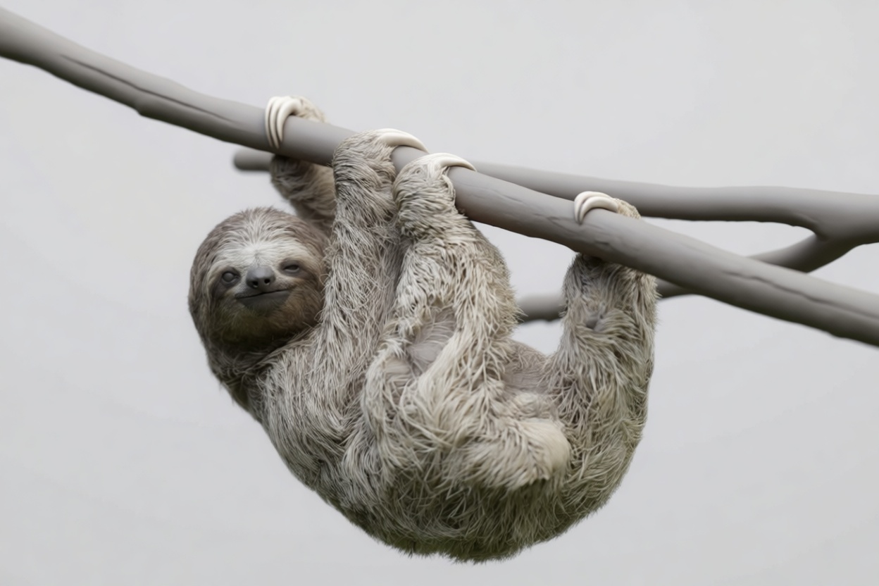 Brown-throated Sloth Figurine free 3D printable STL