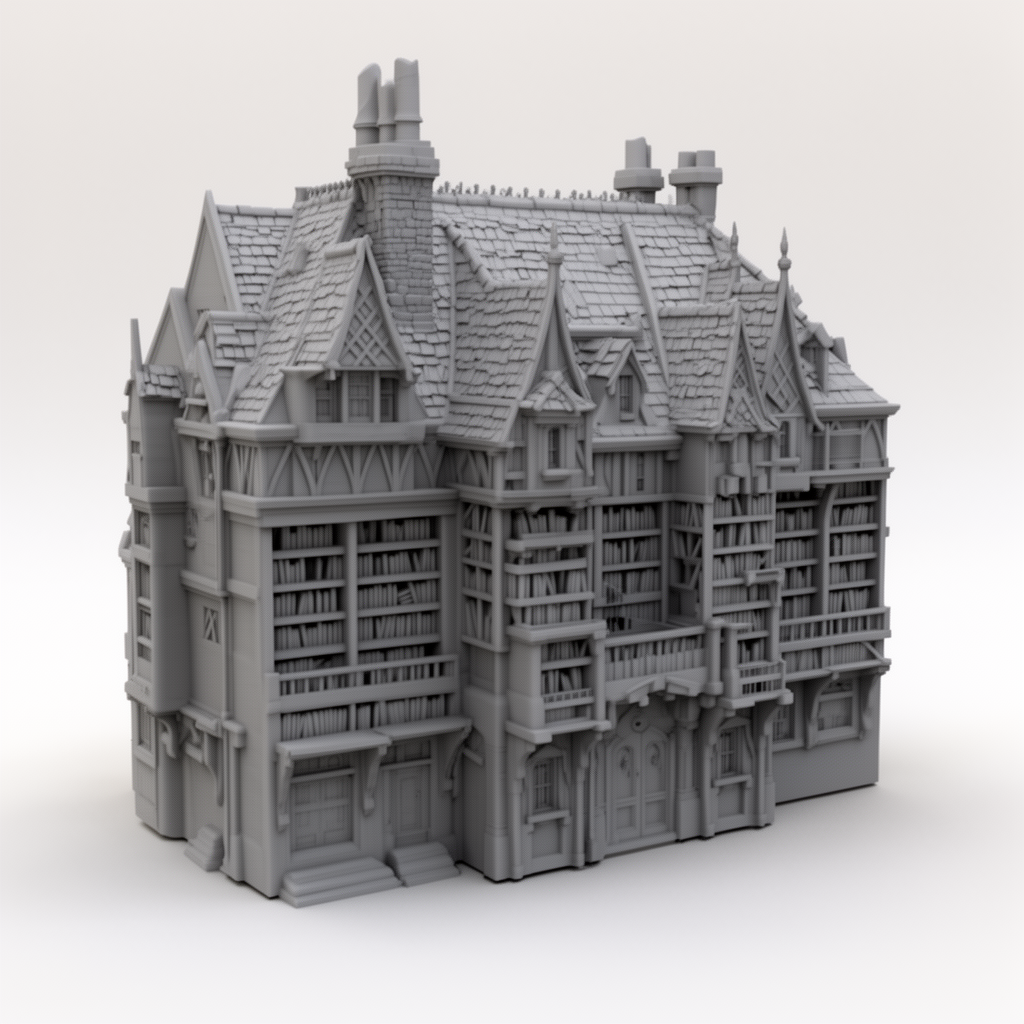 Medieval Library Building free 3D printable STL