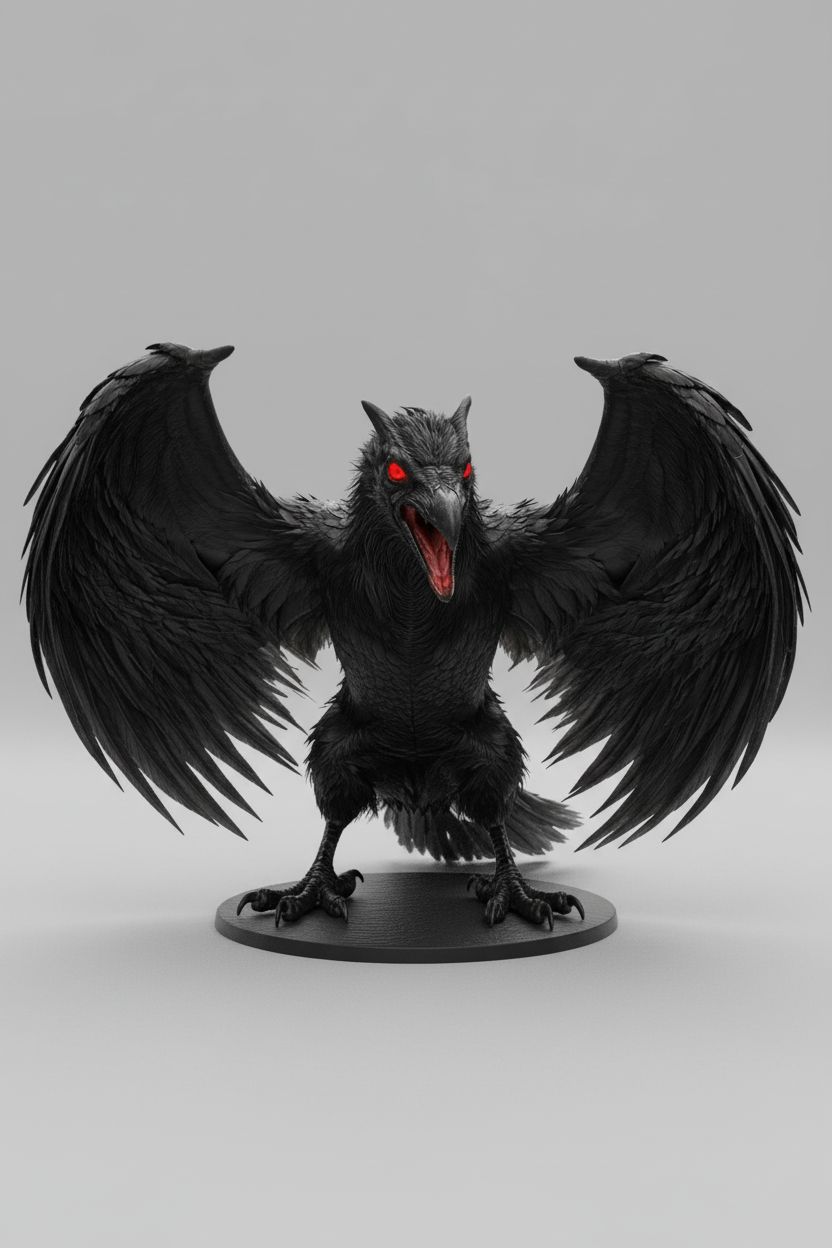 Demonic Raven Figurine free 3D printable STL