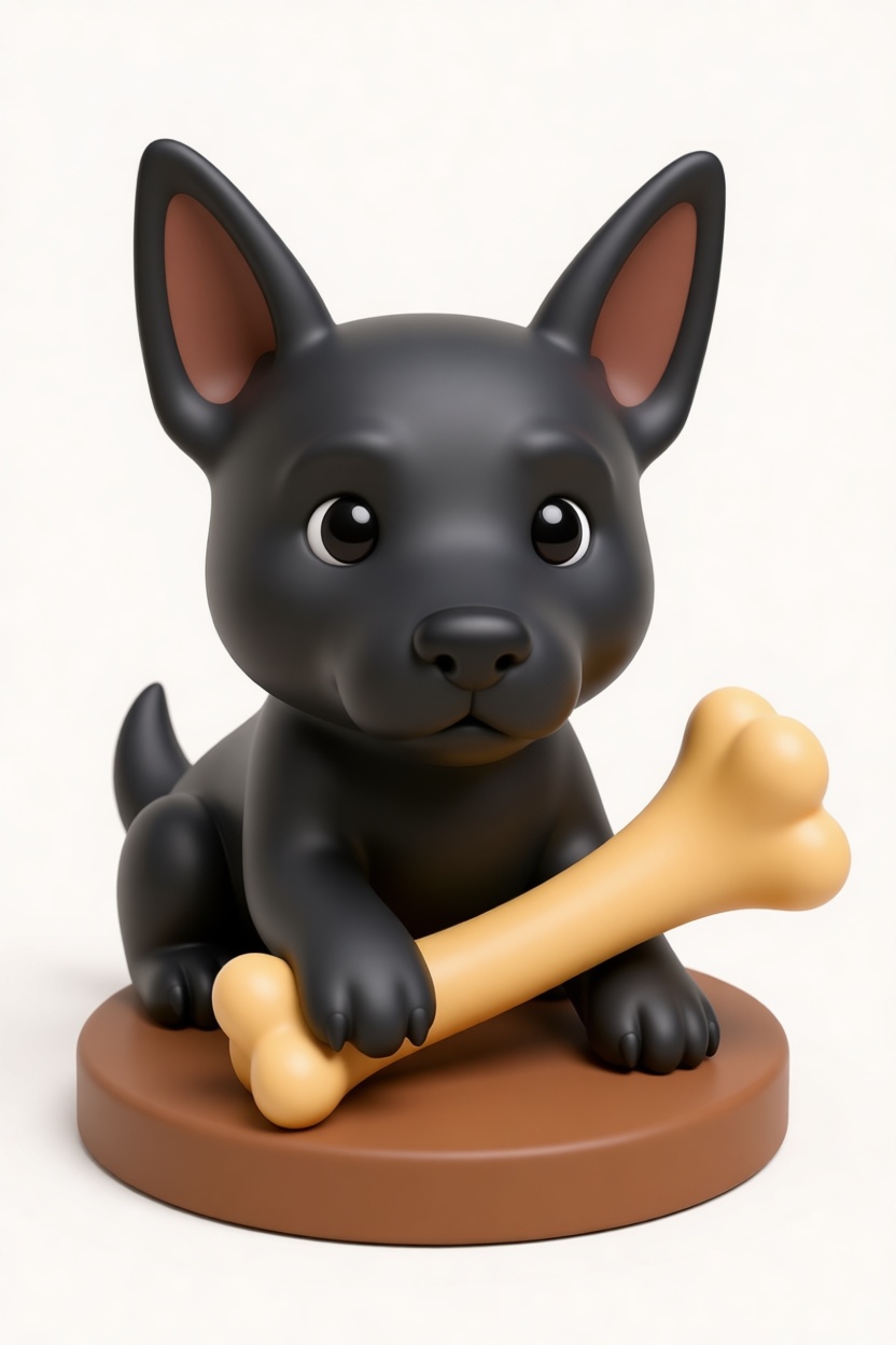 Black Labrador Puppy Figurine free 3D printable STL
