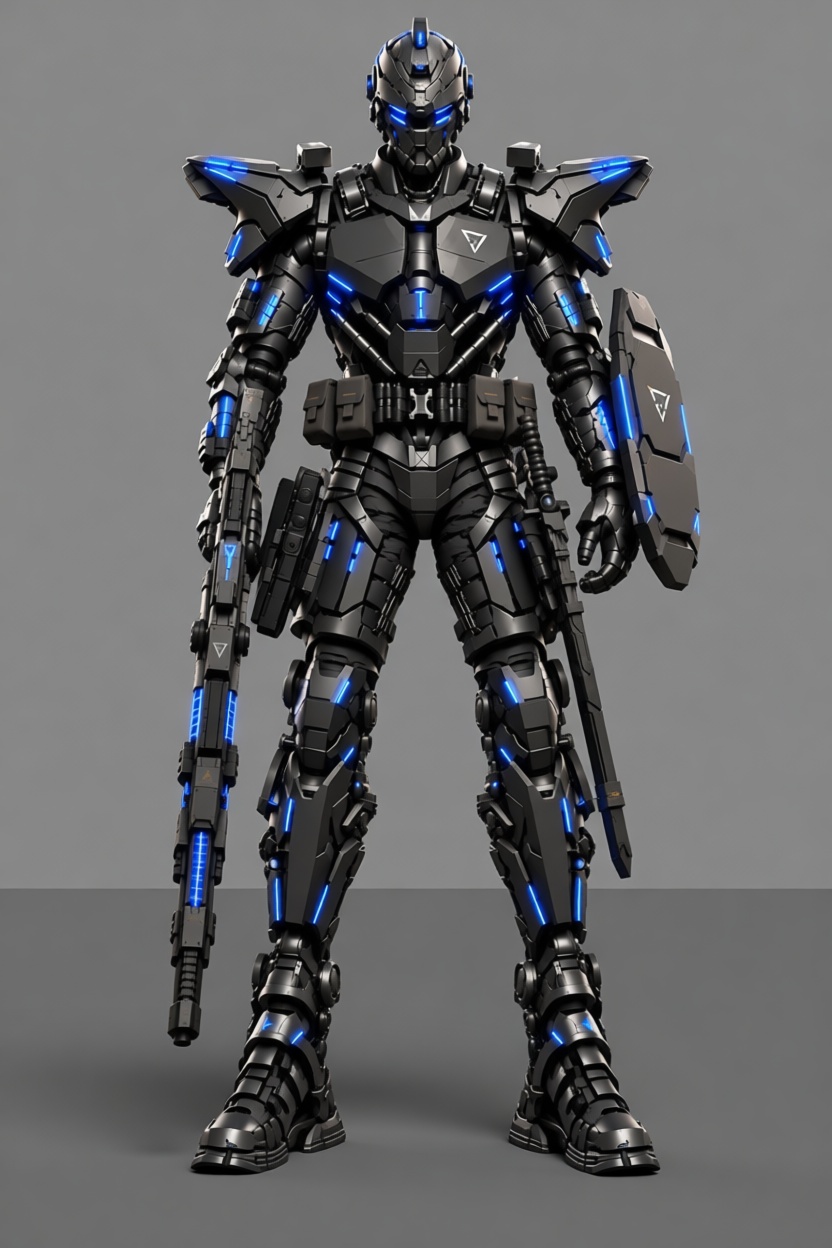 Futuristic Combat Robot Figurine free 3D printable STL