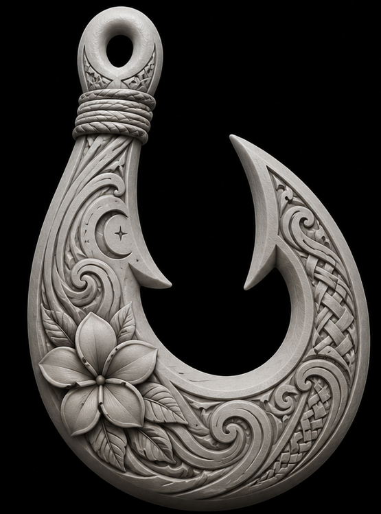 Polynesian Fish Hook Sculpture free 3D printable STL