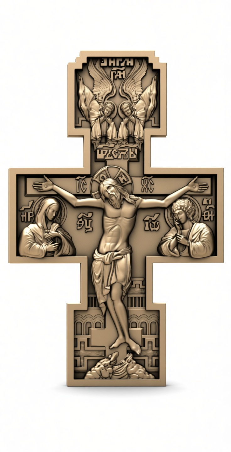 Orthodox Crucifix Relief free 3D printable STL