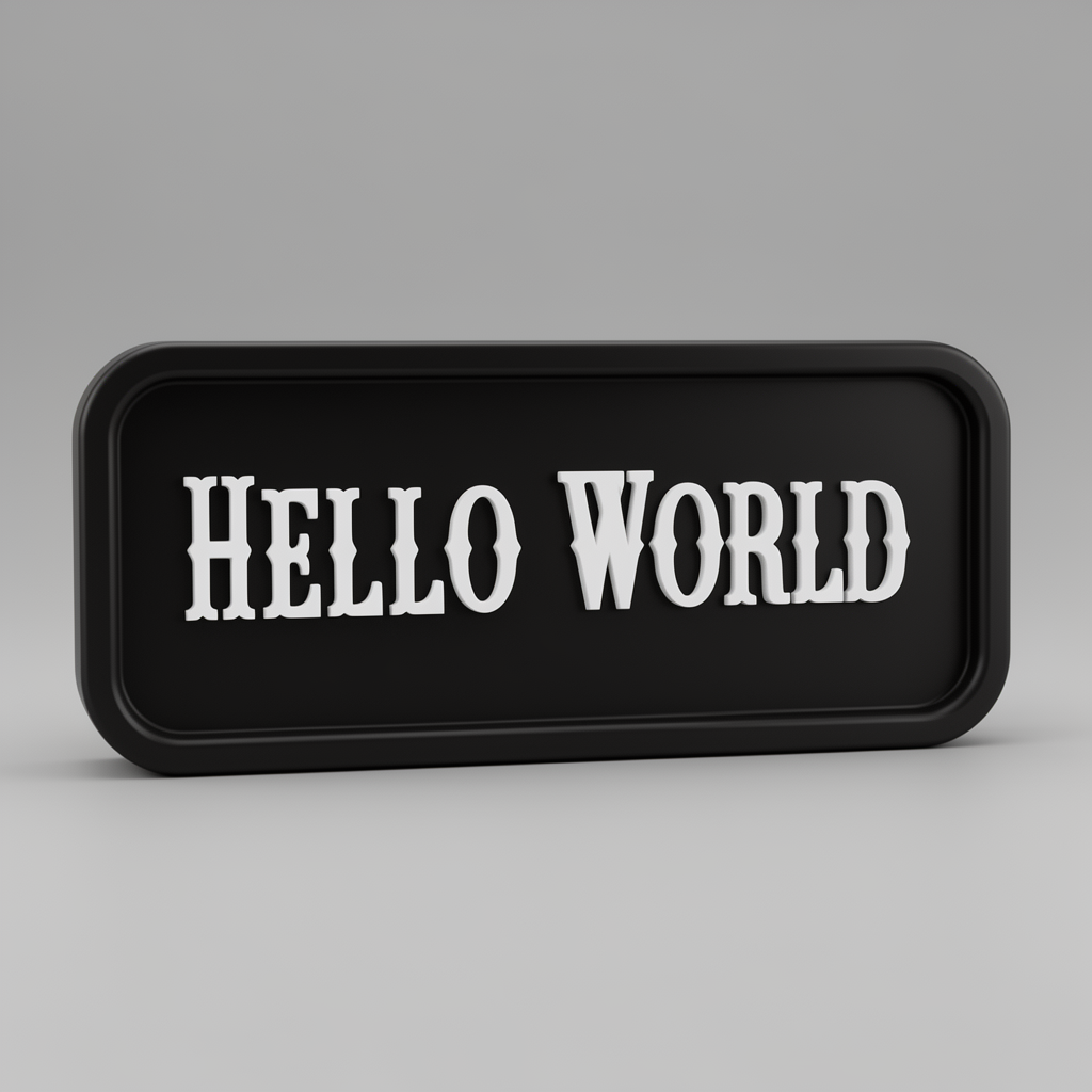 Hello World Western Sign free 3D printable STL