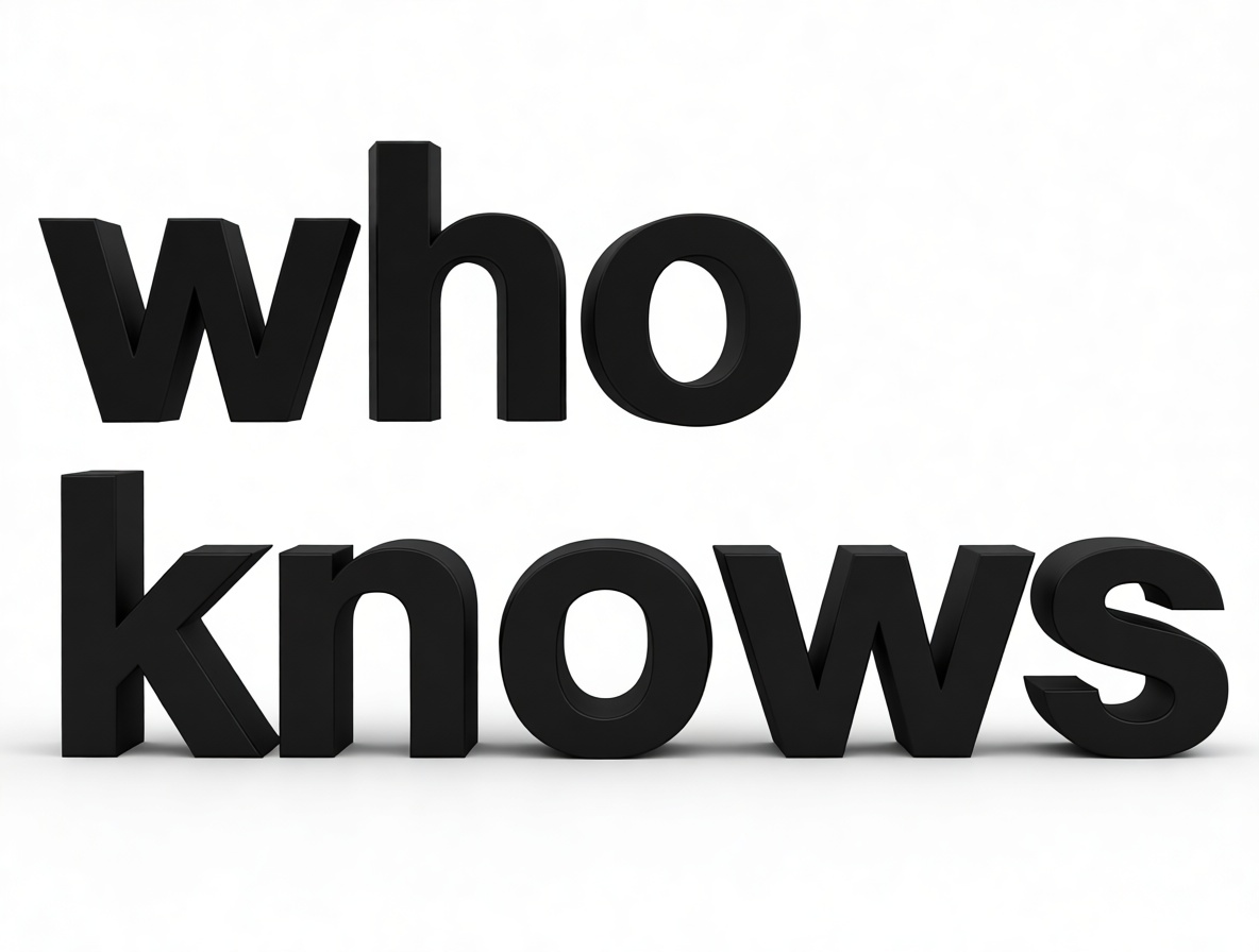 Who Knows Text Sculpture free 3D printable STL