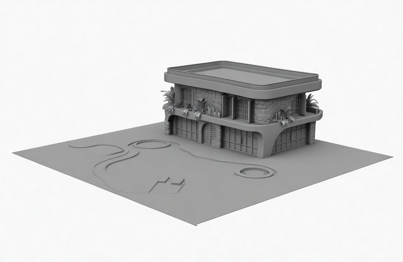 Modern Tropical House Model free 3D printable STL