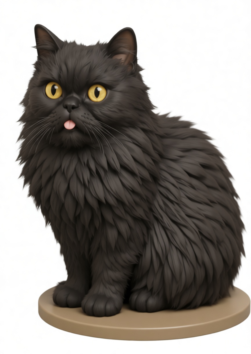Black Persian Cat Figurine free 3D printable STL