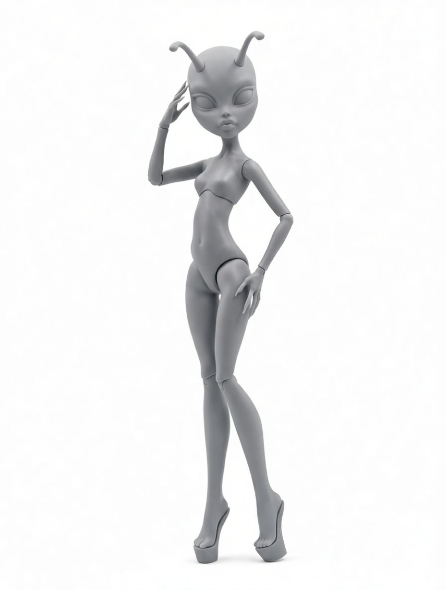 Alien Girl Figurine free 3D printable STL