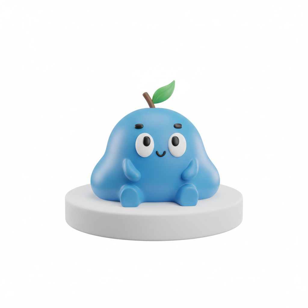 Cute Blue Blob Figure free 3D printable STL