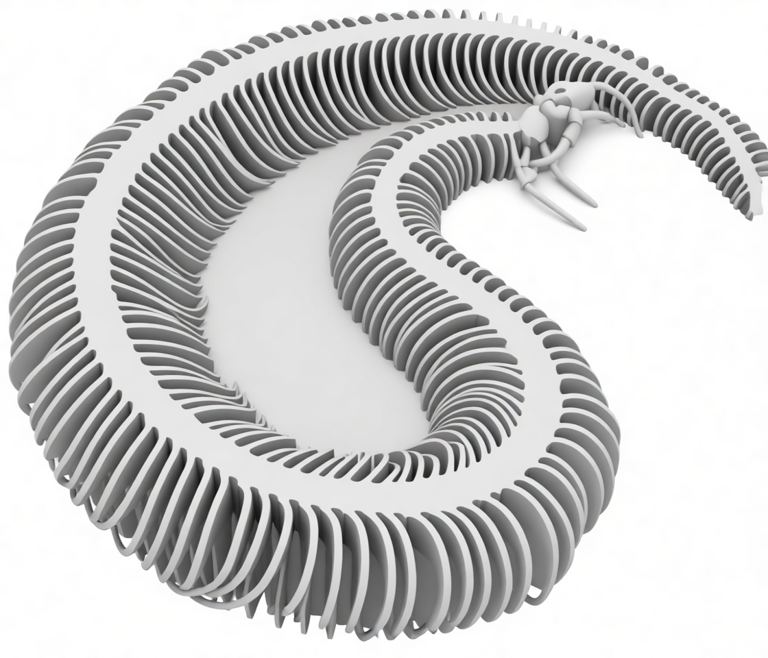 Snake Skeleton Model free 3D printable STL