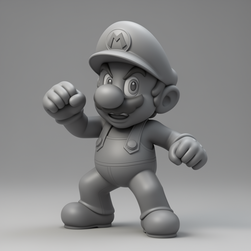 Angry Super Mario Figurine free 3D printable STL