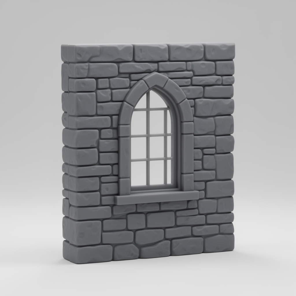 Thin Stone Wall Arch free 3D printable STL