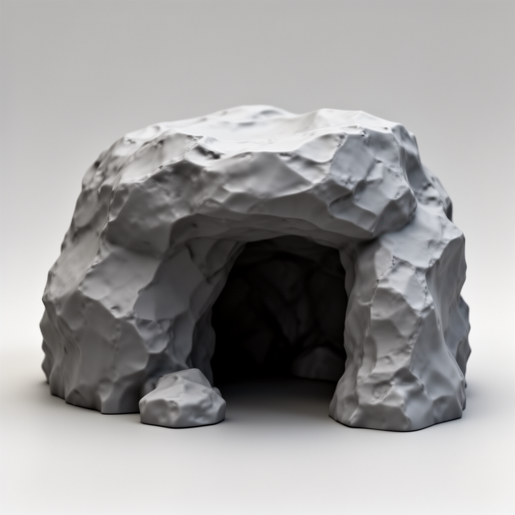 Hollow Cave Rock Model free 3D printable STL